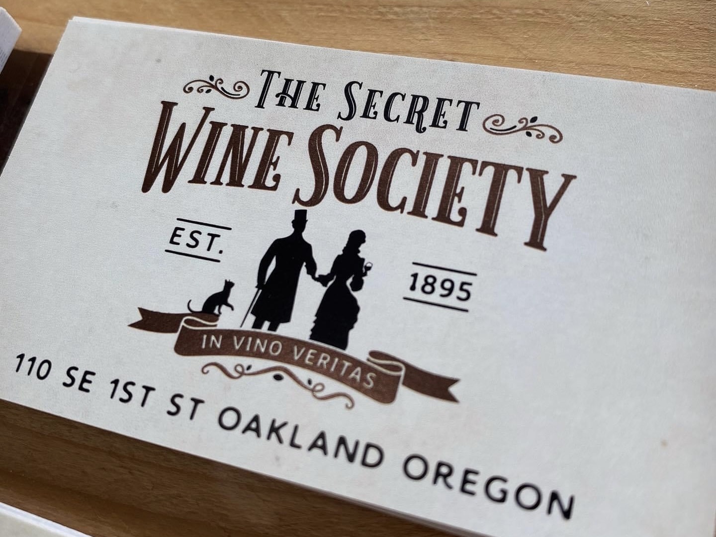 The secret wine society logo business card