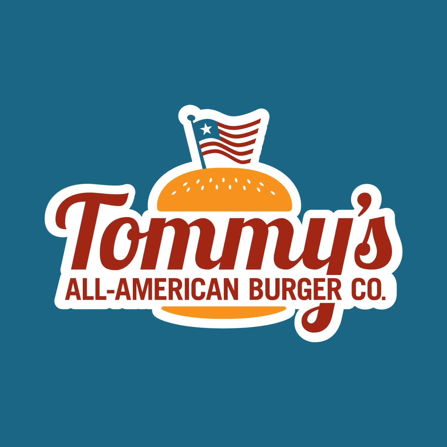tommys-all-american-burger-co-seven13-logo-design tommy's all american hamburger company