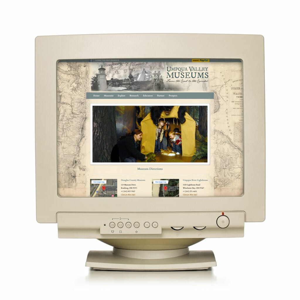 Website for the Umpqua Valley Museums that was built in 2013.