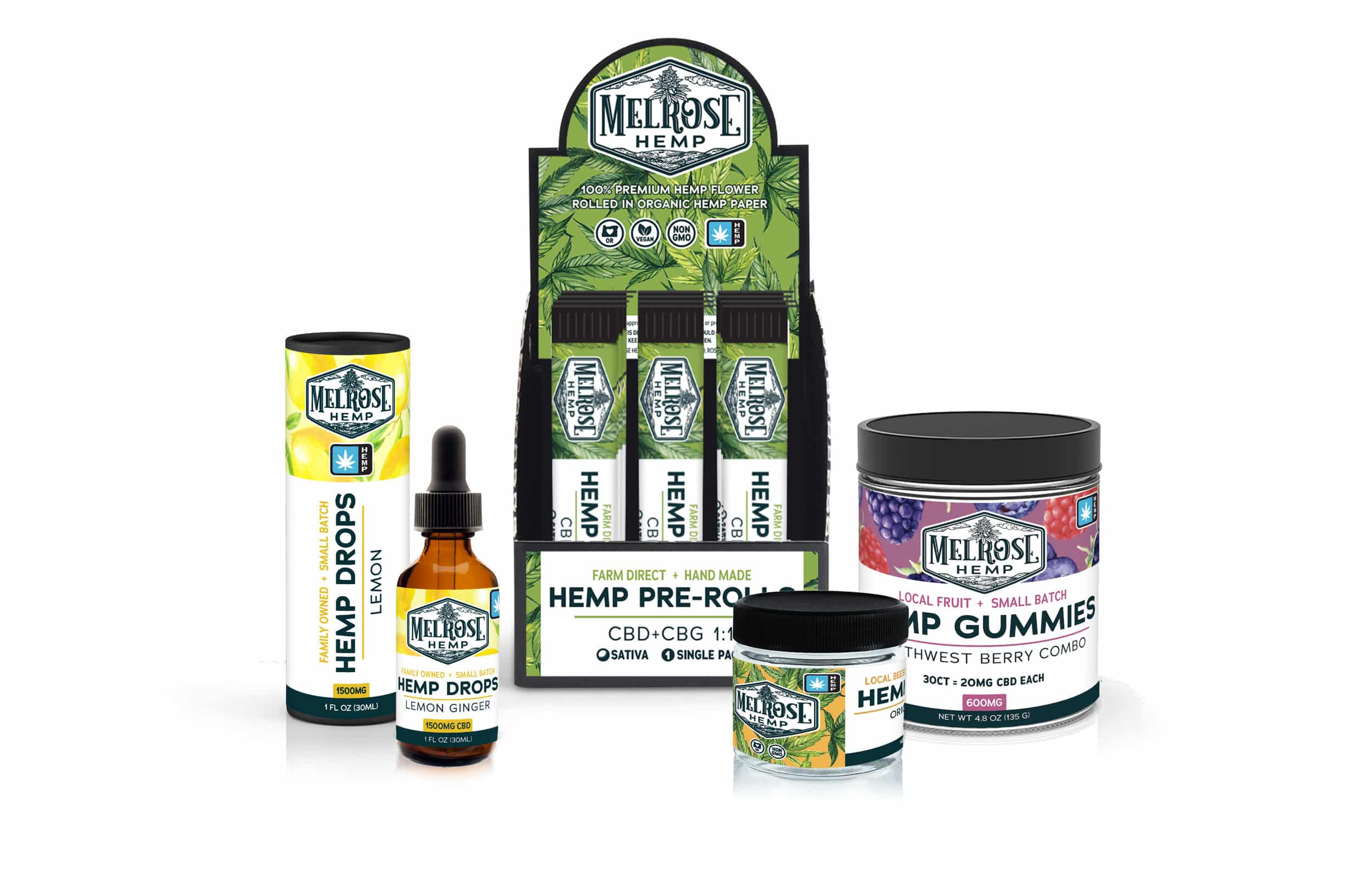 Melrose Hemp CBD Product Packaging